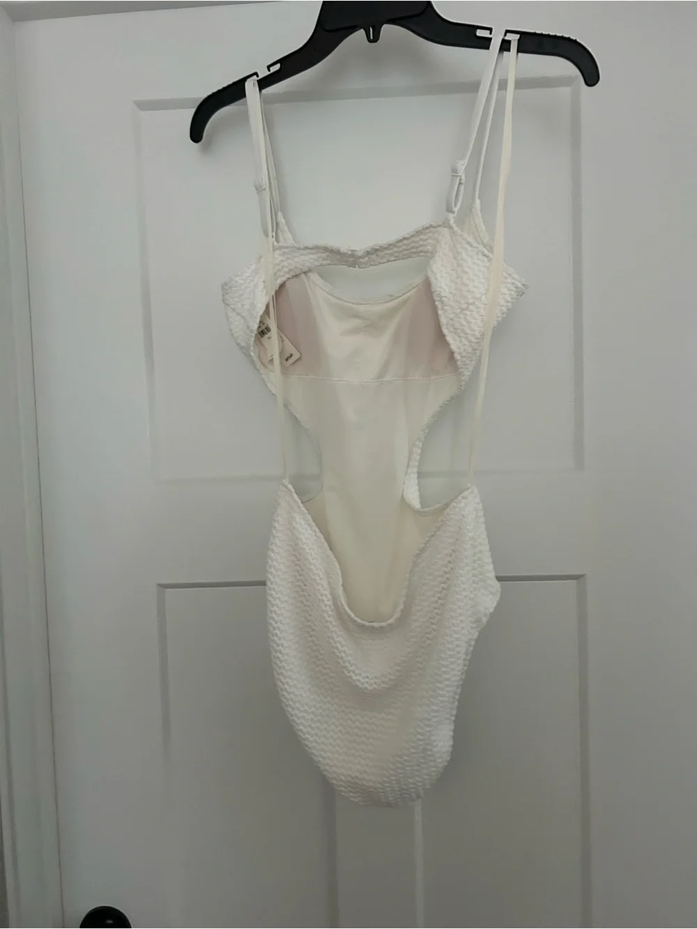 aerie White Textured Cutout One-Piece Swimsuit for Kids